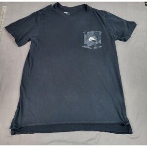 Nike Camo Pocket Tee Mens Large Blue Black Lightweight Comfortable Crew Neck Fun